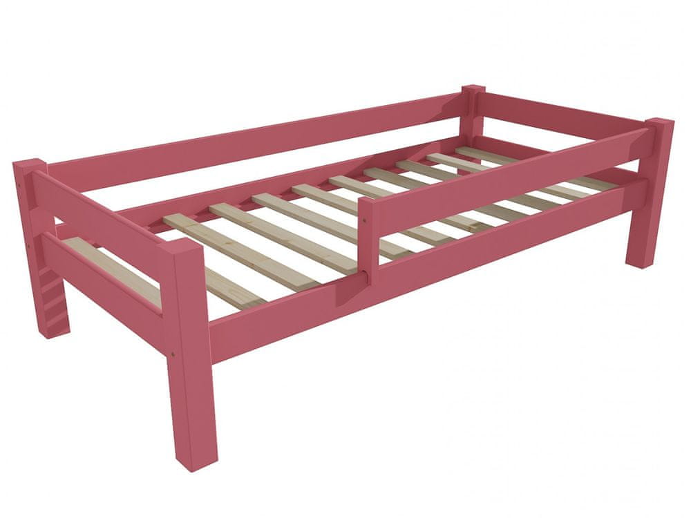 eoshop Detská posteľ 8X8 01C so zábranou (Rozmer: 70 x 160 cm, Farba dreva: farba ružová)